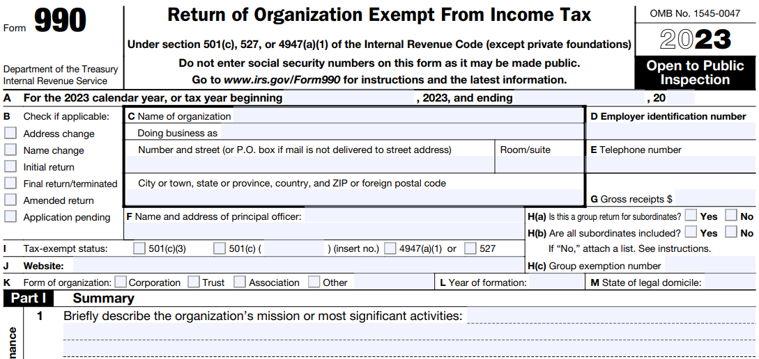 IRS Form 990 Schedules